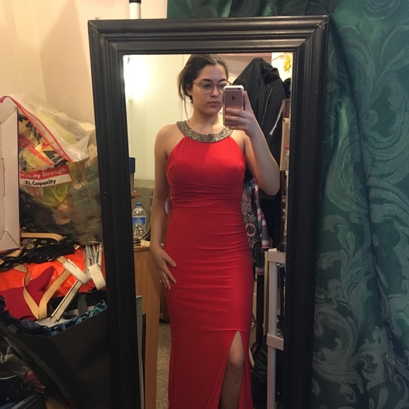 Full length Red prom Dress New w/Tag!!!! - Picture 4 of 7